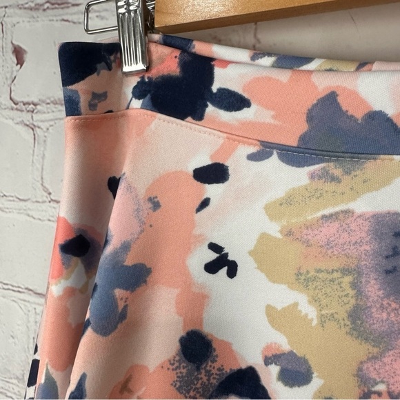 Vintage floral skirt blue pink white stretchy spring skirt Easter skirt medium - Picture 7 of 10